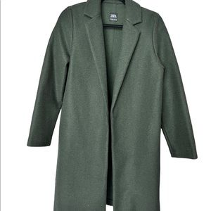 ZARA lightweight coat size M dark heathered green